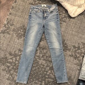 PAIGE Blue Skinny Jeans with Stretch and Faded Details